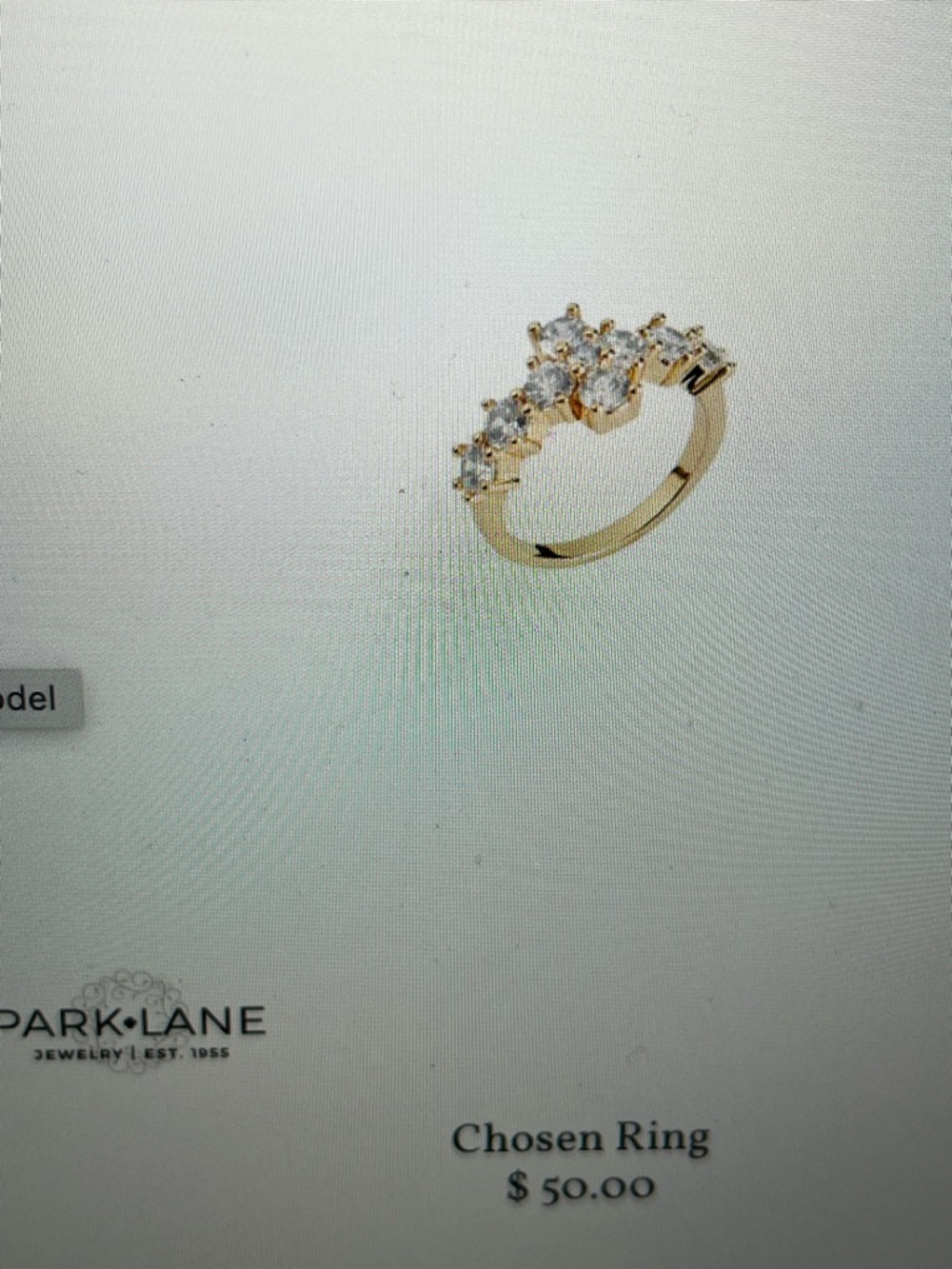 Park Lane Gold Crystal Chosen Ring - Clear Stones